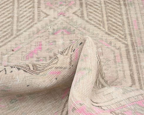 11 Ft Vintage Brown Persian Style Hand Knotted Distressed Low Pile Wool Runner Rug